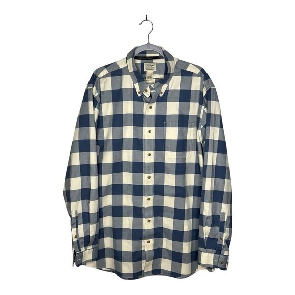 L.L. Bean Other - L.L. Bean Button Down Shirt Mens XL Tall Blue White Plaid Traditional Fit Cotton